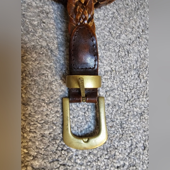 Leather & Brass Size Medium Woven Braided Belt Western Coastal Cowgirl - Picture 2 of 7